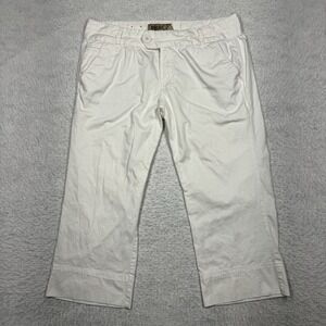 BKE Denim The Buckle White Cropped Capris Pants Women's Size 30 (32x20)